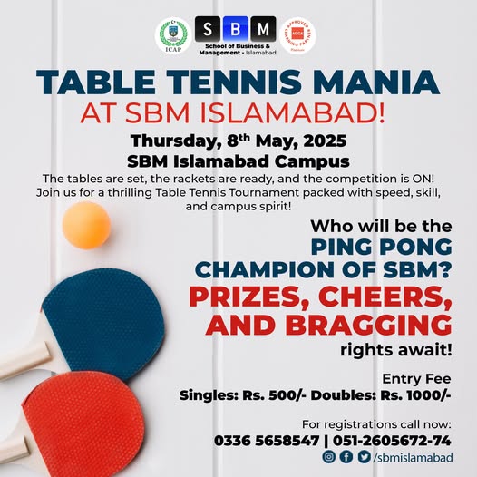 TABLE TENNIS MANIA at SBM Islamabad