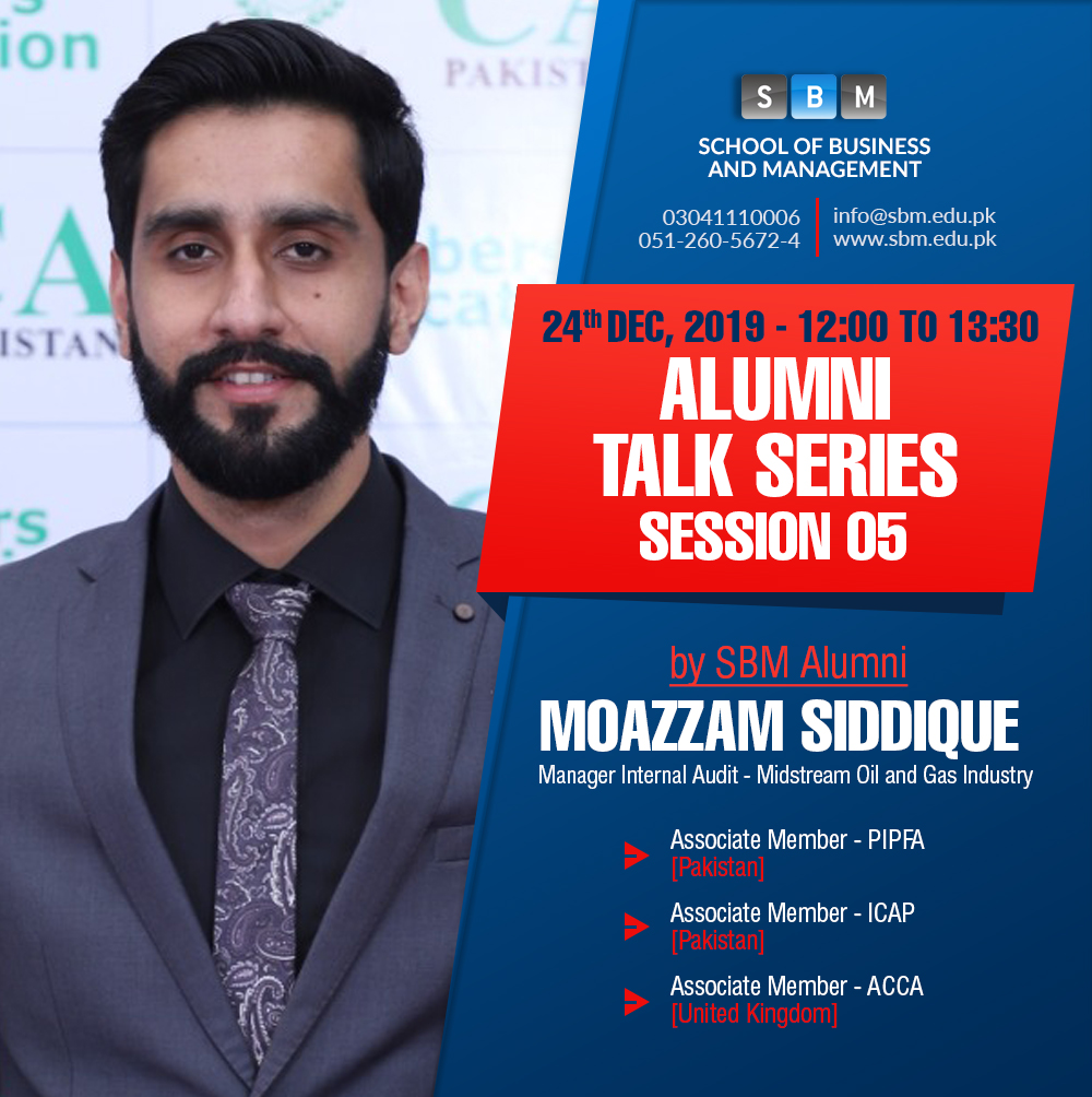 Talk series - Mr. Moazzam Siddique - SBM Alumni